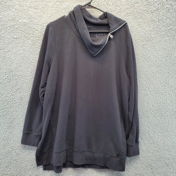 Livi Active Jackets & Blazers - Livi Zip Up Hi Neck Black  Pullover Sweater Long Sleeve Size 18/20 Plus